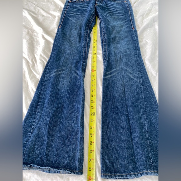 True Religion Joey Godiva Jeans Embroidered Floral Wide Leg Vintage Womens 27 - Picture 9 of 10